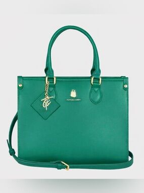 Tote & Carry Jade Green Structured Handbag